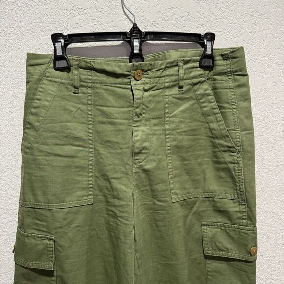 J. Crew Relaxed Fit Tapered Cargo Pants Women’s 26 Army Green Utility Cotton - Picture 3 of 8